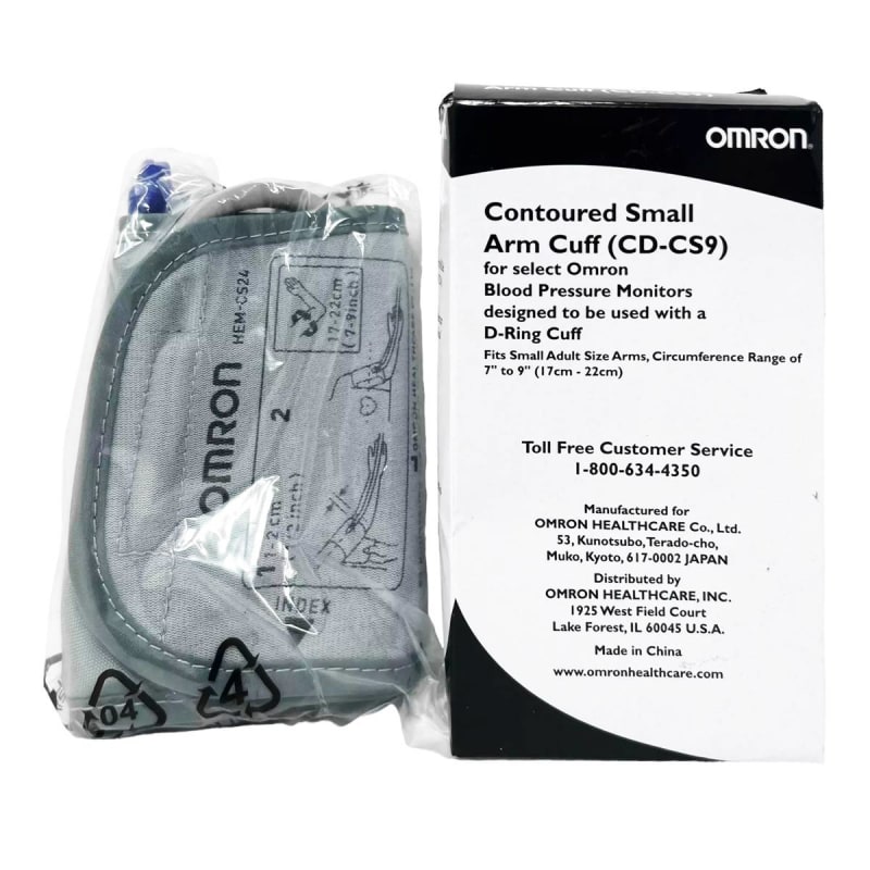 Emerson Healthcare OmronÂ® Small D-ring Reusable Blood Pressure Cuff, 17 to 22.8 centimeter