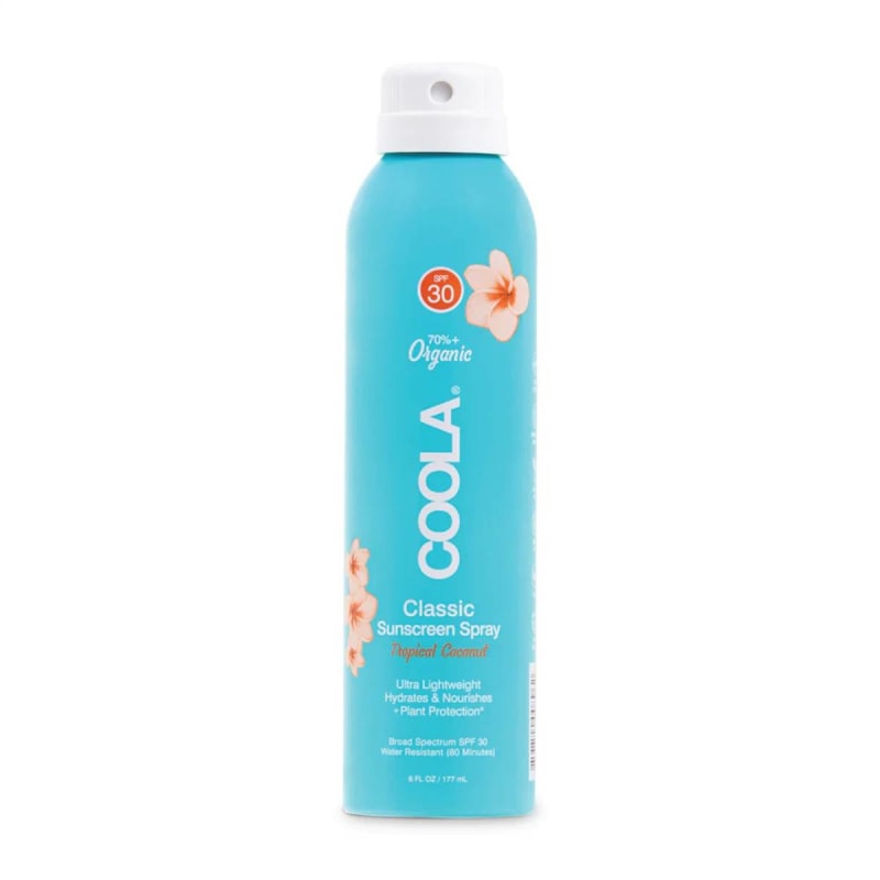 COOLA LLC CoolaÂ® Clear Body Sunscreen Spray SPF 30 Tropical Coconut Scent, 6-ounce Can