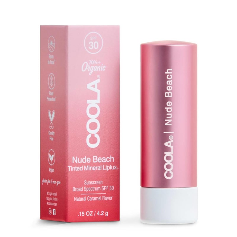 COOLA LLC Mineral LipluxÂ® Organic Lip Balm Sunscreen SPF 30, Nude Beach Tint