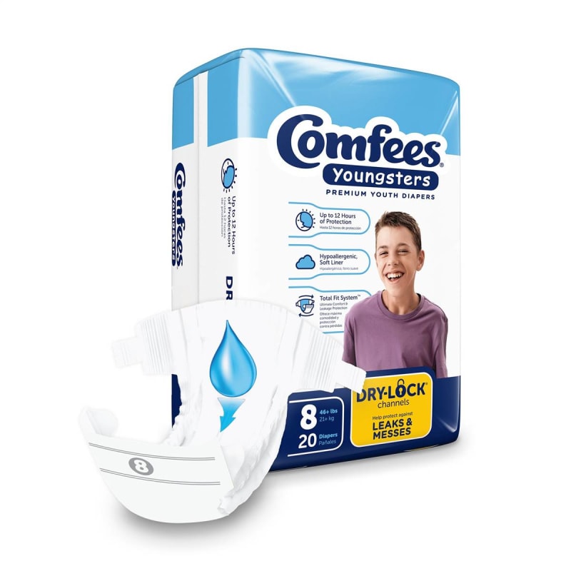 Attends Healthcare Products ComfeesÂ® Youngsters Premium Youth Diapers, Size 8