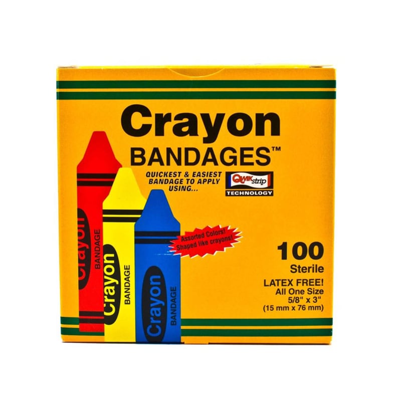 ASO LLC ASO Kid Design (Assorted Crayon) Adhesive Strip, 3/4 x 3 Inch