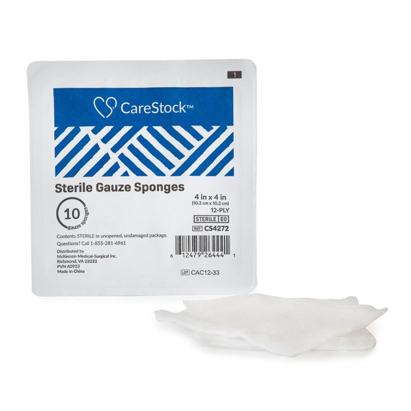 CareStockâ„¢ Sterile Gauze Sponge, 4 x 4 Inch