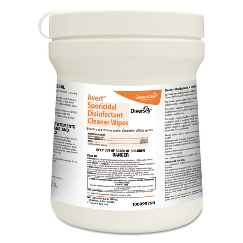 Essendant Co/United Stationers AvertÂ® Sodium Hypochlorite Surface Disinfectant Cleaner Wipes