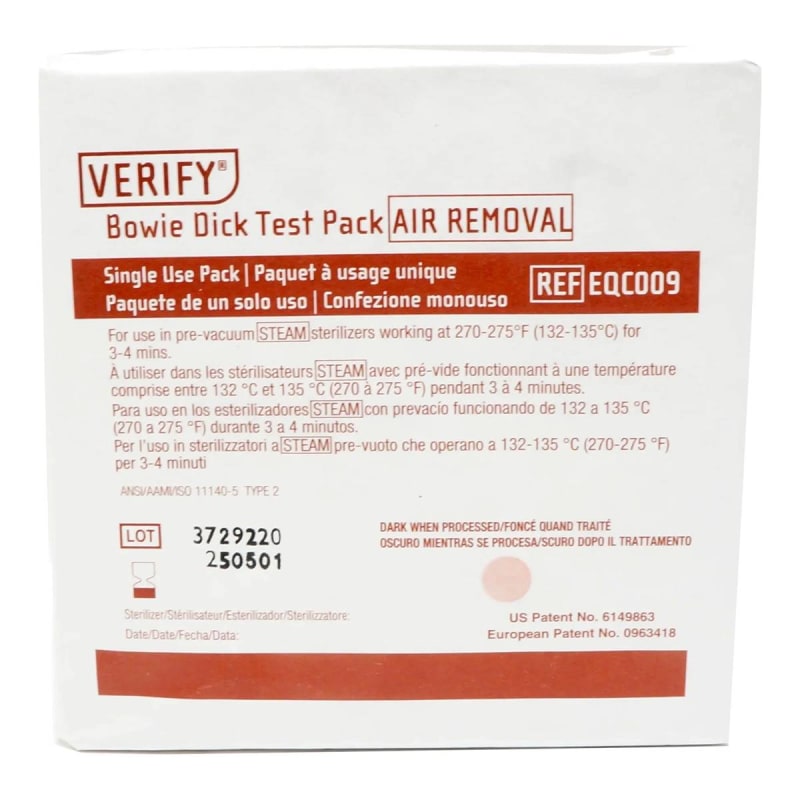 Steris Verifyâ„¢ Sterilization Bowie-Dick Test Pack