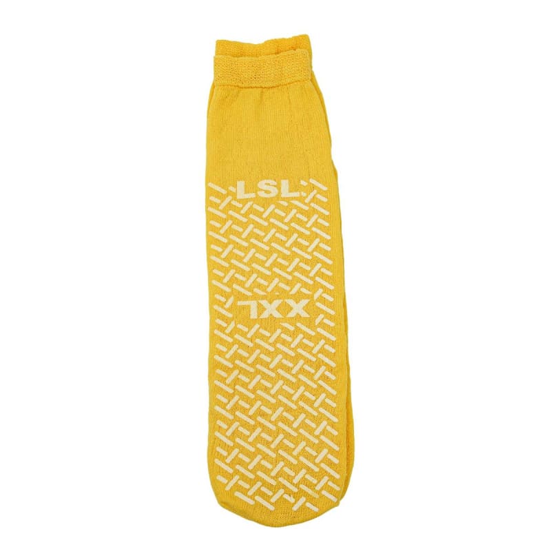 LSL Industries Risk Management Slipper Socks Unisex Adult 2X-Large Double Tread Single Patient Use Yellow LSL Industries Risk Management Slipper Socks Unisex Adult 2X-Large Double Tread Single Patient Use Yellow