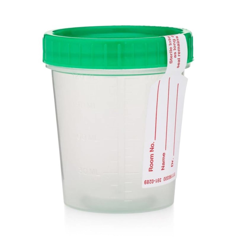 Azer Scientific DuoClickâ„¢ Specimen Container with Temperature Strip, 90 mL