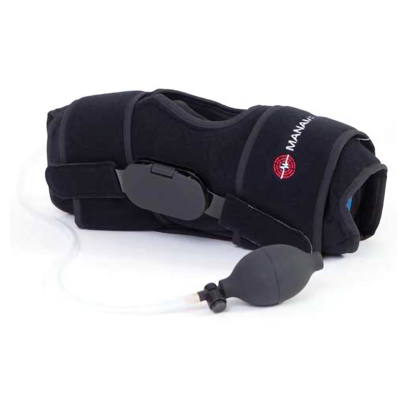 Manamed Knee Brace with Ice Pack and Compression System ManaEZÂ® Rom Ice One Size Fits Most Hook and Loop Strap Closure Right Knee