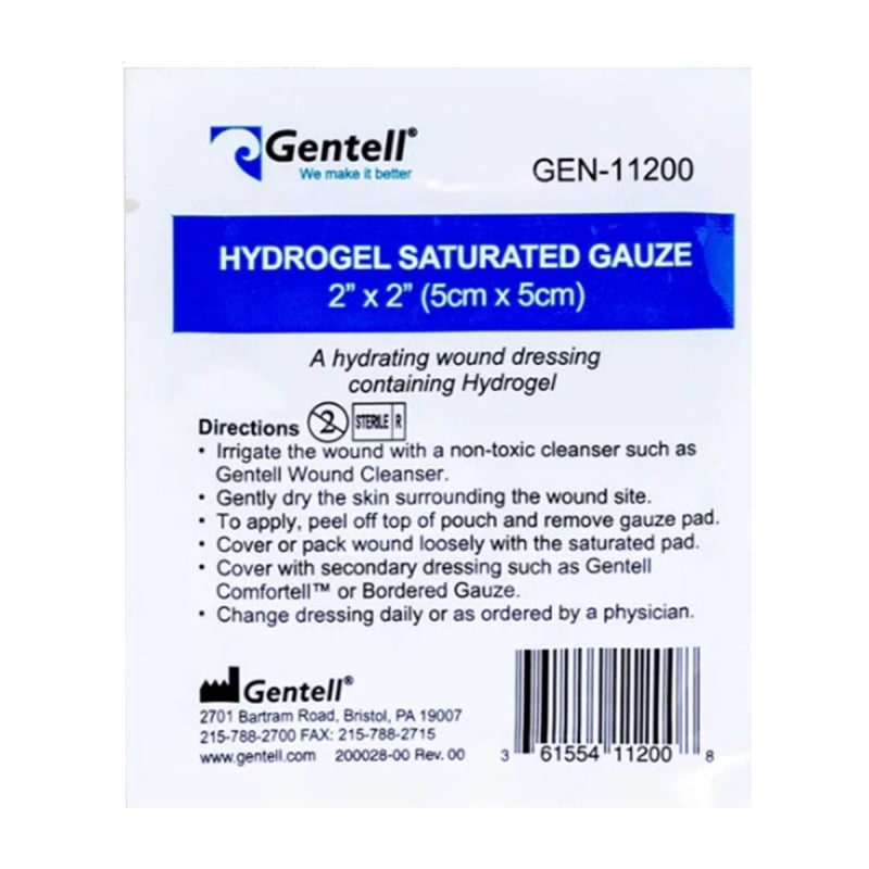 Gentell Hydrogel Wound Dressing GentellÂ® Impregnated 2 X 2 Inch Sterile