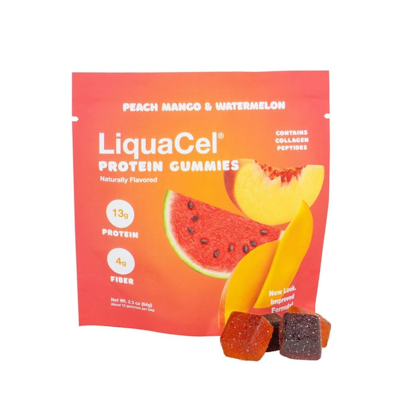 Global Health Products Oral Supplement LiquaCel® Protein Gummies Watermelon / Peach Mango Flavor Gummy 1.8 oz. Pouch Global Health Products Oral Supplement LiquaCel® Protein Gummies Watermelon / Peach Mango Flavor Gummy 1.8 oz. Pouch