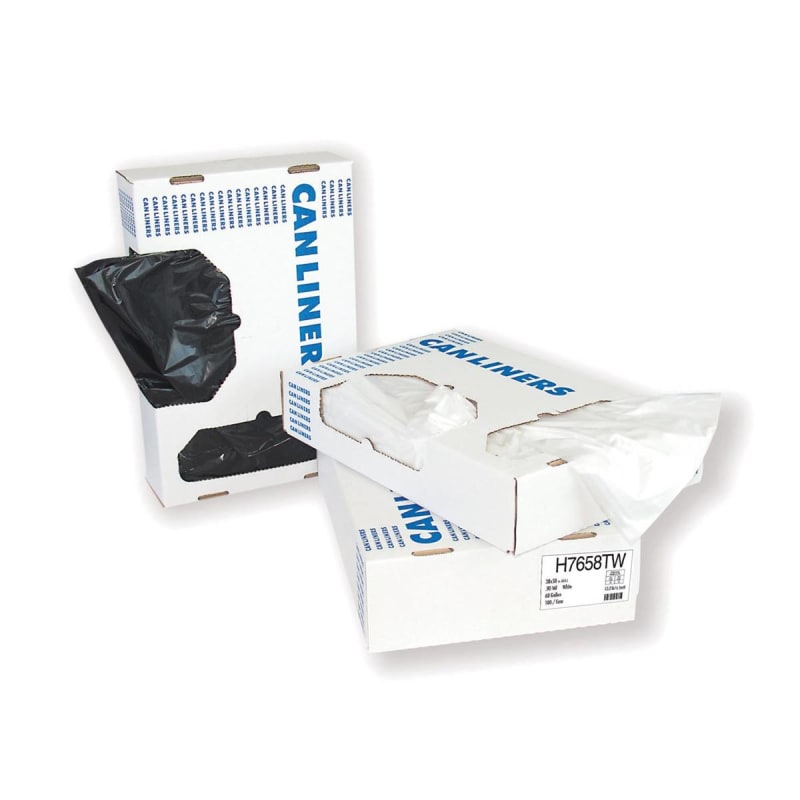 RJ Schinner Co Heritageâ„¢ Super Tuf Trash Bag, White, 45-gallon Capacity
