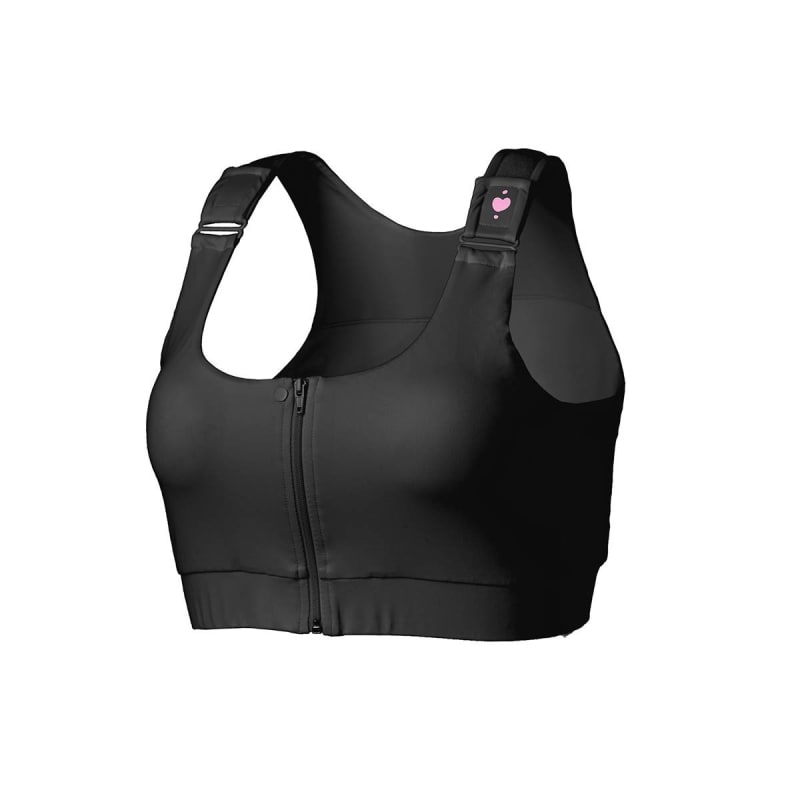 heart&core Sports and Medical LLC Shirl Post Surgical Bra, Black, Super Queen