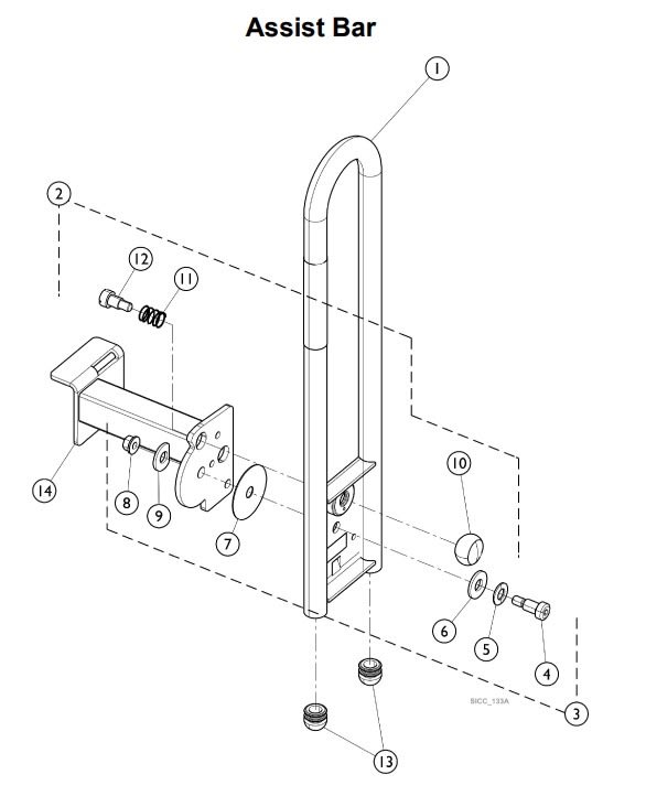 Invacare Assist BAR, 36'' Wide Deck