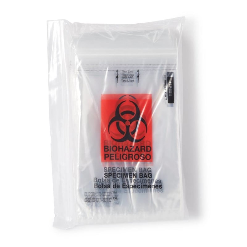 Minigrip Speci-ZipÂ® Specimen Transport Bag with Document Pouch, Zip Closure, 6 x 9 Inch