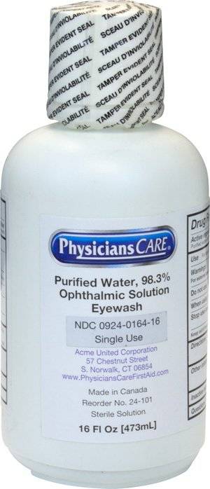 Connecticut Clean Room Eyewash Solution The Safety Zone® Eye Cup, Buffered Solution 16 oz. Bottle Connecticut Clean Room Eyewash Solution The Safety Zone® Eye Cup, Buffered Solution 16 oz. Bottle