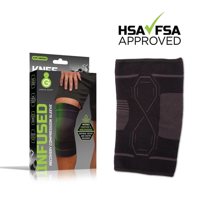 Green Drop Compression LLC Green Dropâ„¢ Infused Compression Sleeve Knee Support, Large/Extra Large