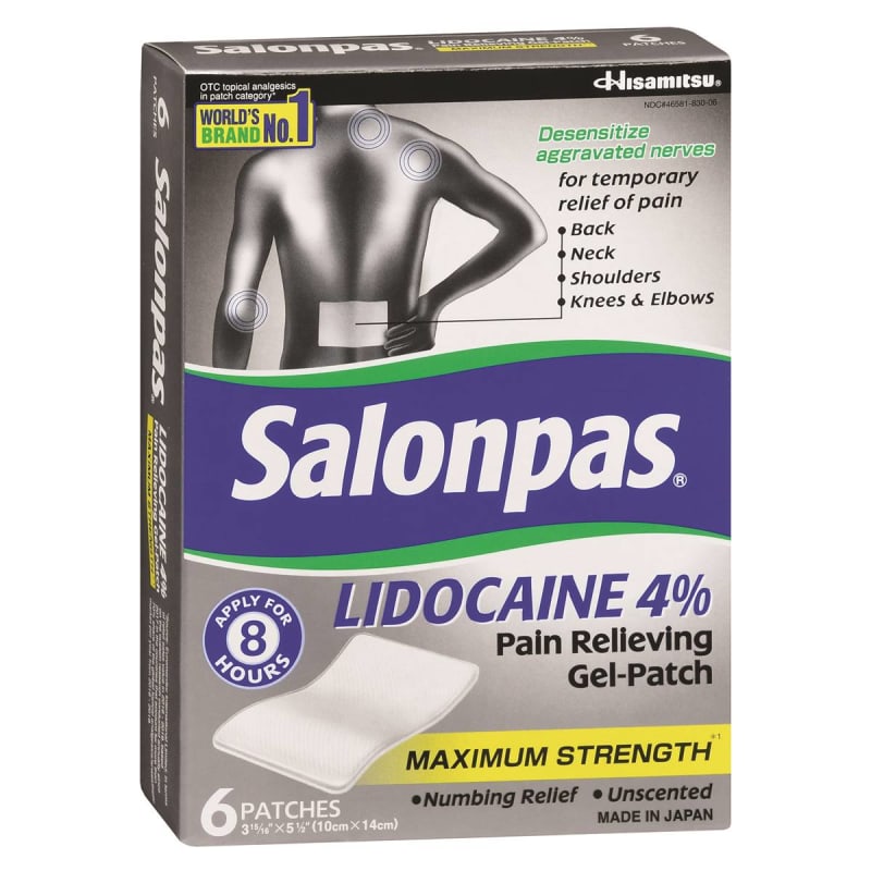 Emerson Healthcare SalonpasÂ® Lidocaine 4% Pain Relieving Gel-Patches Maximum Strength