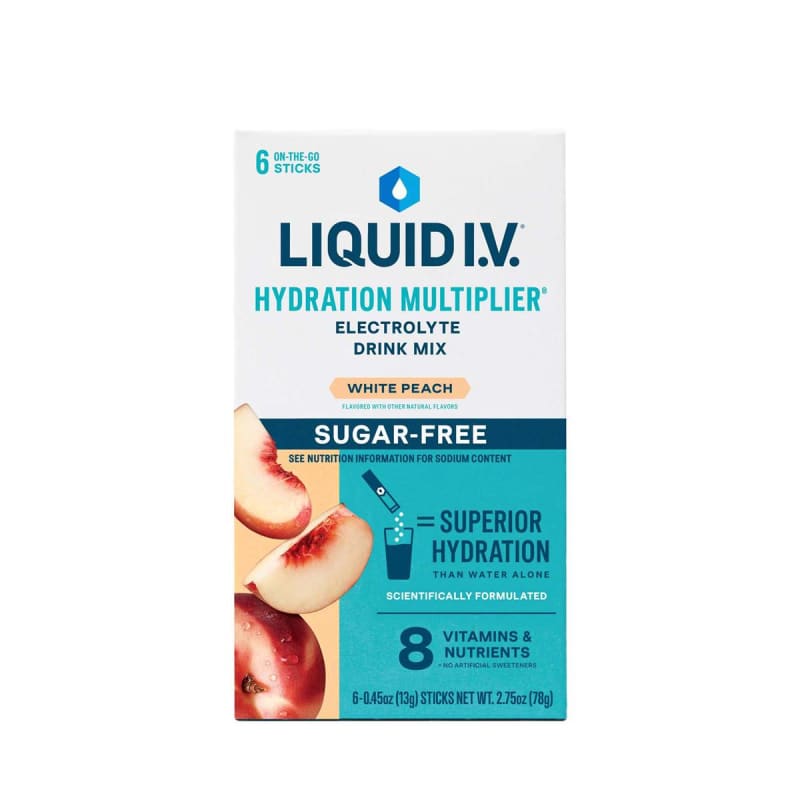 The LIV Group Inc Oral Electrolyte Solution Liquid I.V. Hydration MultiplierÂ® Sugar Free White Peach Flavor 0.45 oz.