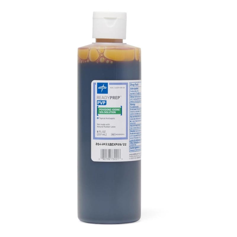 Medline Skin Prep Solution ReadyPrepâ„¢ 8 oz. Bottle 10% Strength Povidone-Iodine NonSterile