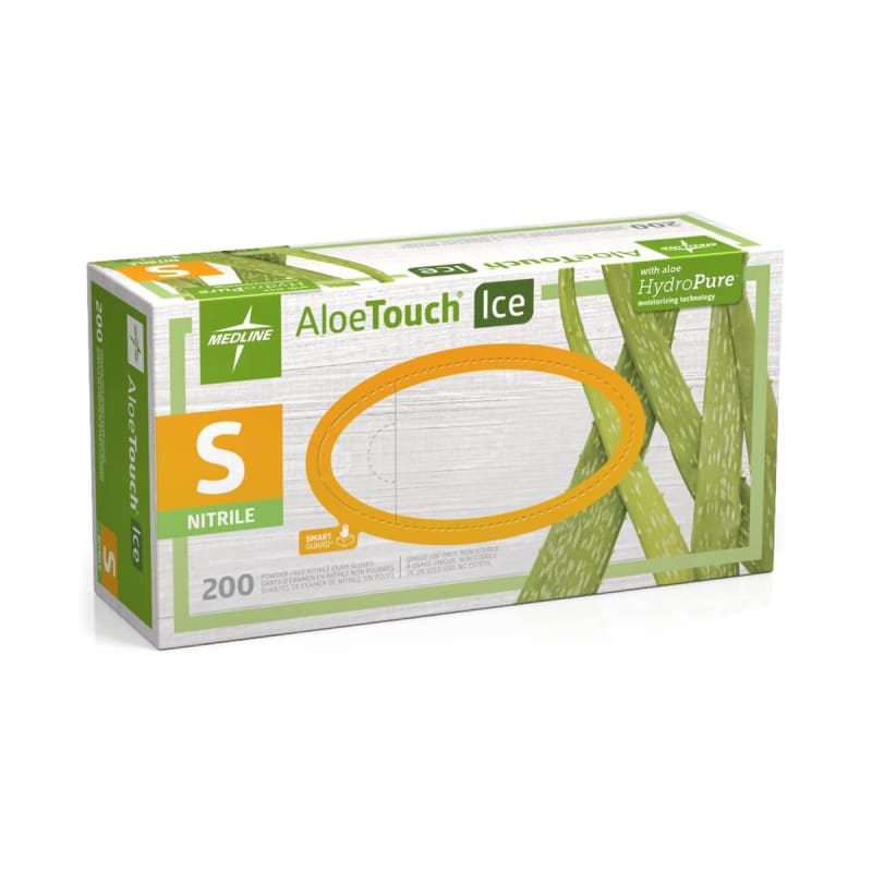 Medline AloetouchÂ® Iceâ„¢ Nitrile Exam Glove, Small, Green