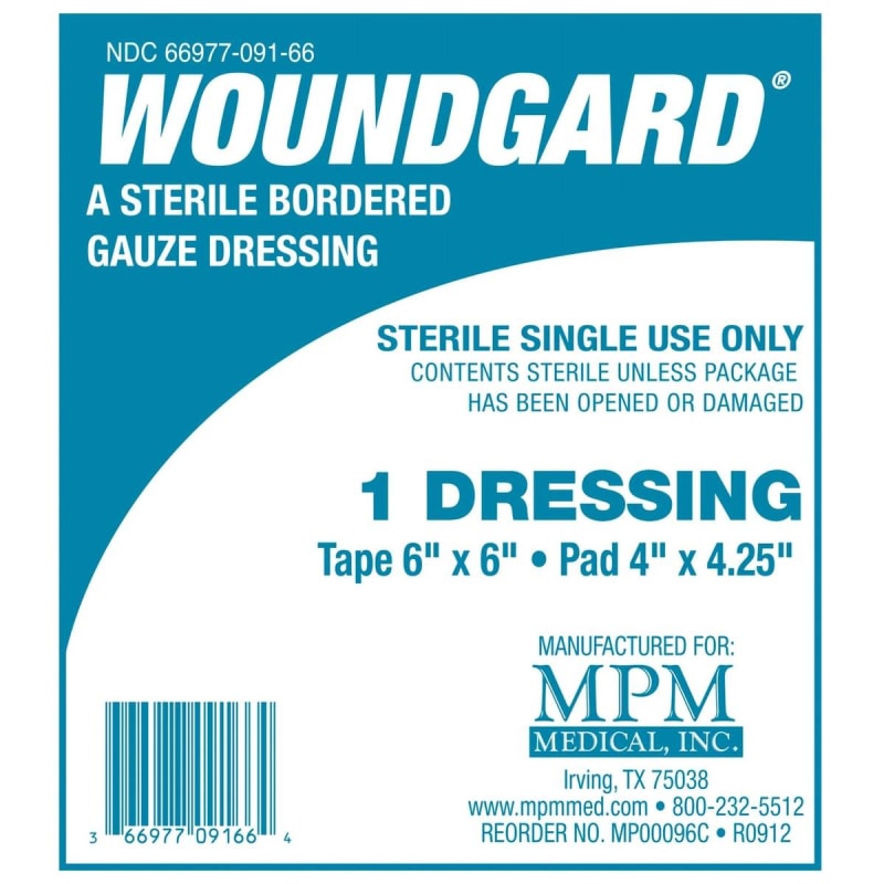 MPM Medical WoundGard® White Adhesive Dressing, 6 x 6 Inch MPM Medical WoundGard® White Adhesive Dressing, 6 x 6 Inch