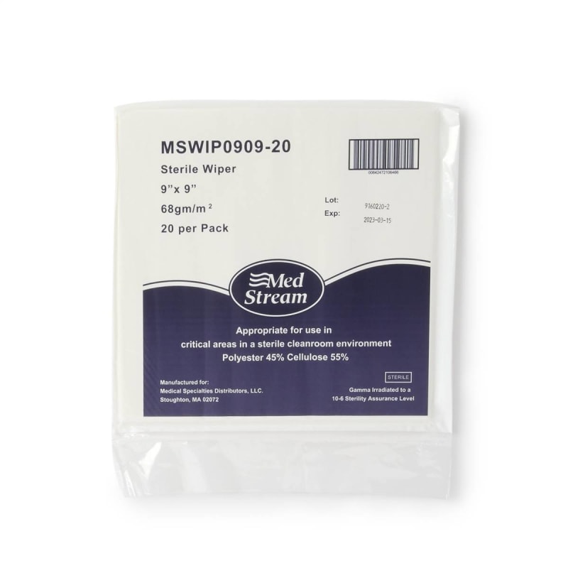 McKesson Cleanroom Wipe ISO Class 5, White, Sterile, Disposable, 9 x 9 Inch McKesson Cleanroom Wipe ISO Class 5, White, Sterile, Disposable, 9 x 9 Inch