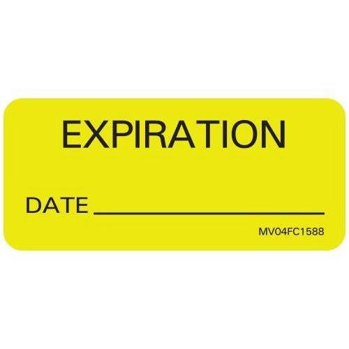 PDC Healthcare Pre-Printed Label MedVision® Auxiliary Label Yellow Paper Expiration Black Quality Control Label 1 X 2-1/4 Inch PDC Healthcare Pre-Printed Label MedVision® Auxiliary Label Yellow Paper Expiration Black Quality Control Label 1 X 2-1/4 Inch