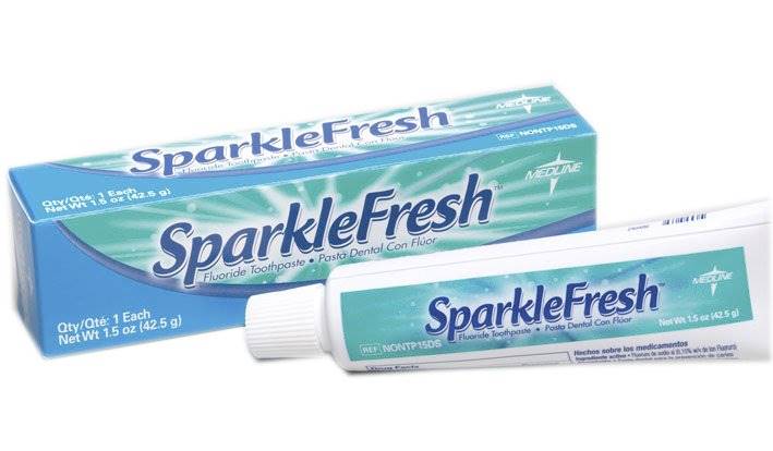 Medline Toothpaste SparkleFreshâ„¢ Mint Flavor 0.6 oz. Tube