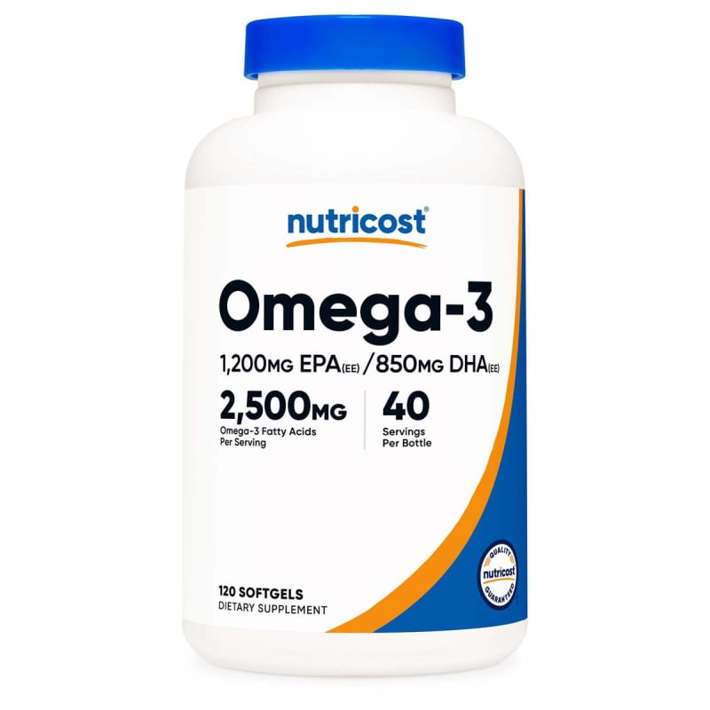 Nutricost Dietary Supplement nutricost® Omega-3 2,500 mg Strength Softgel 120 Per Bottle Nutricost Dietary Supplement nutricost® Omega-3 2,500 mg Strength Softgel 120 Per Bottle
