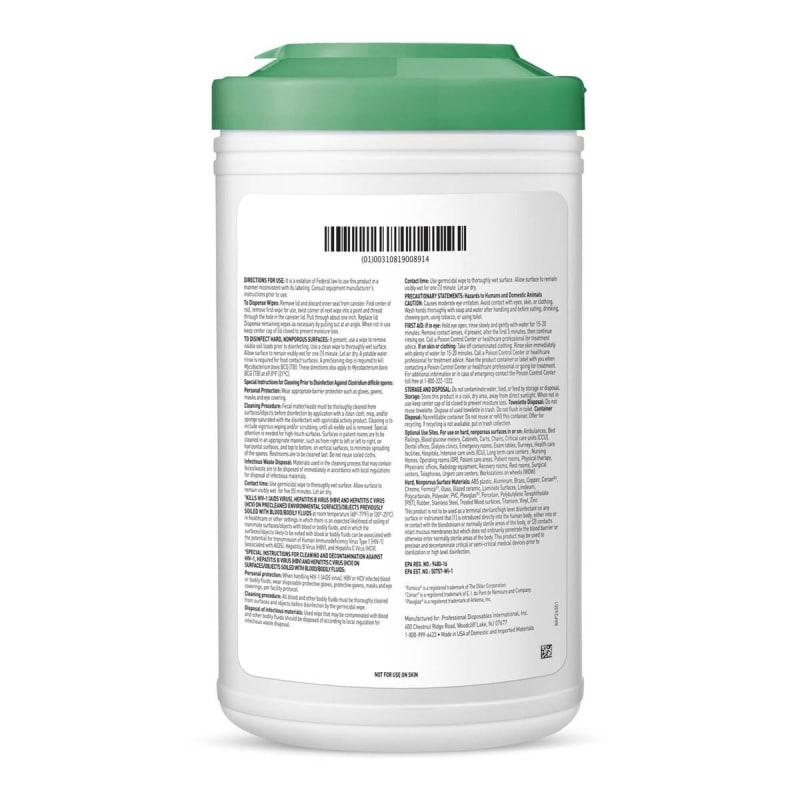 Professional Disposables Sani-HyPerCideÂ® Extra Large Germicidal Disinfectant Wipes, Canister