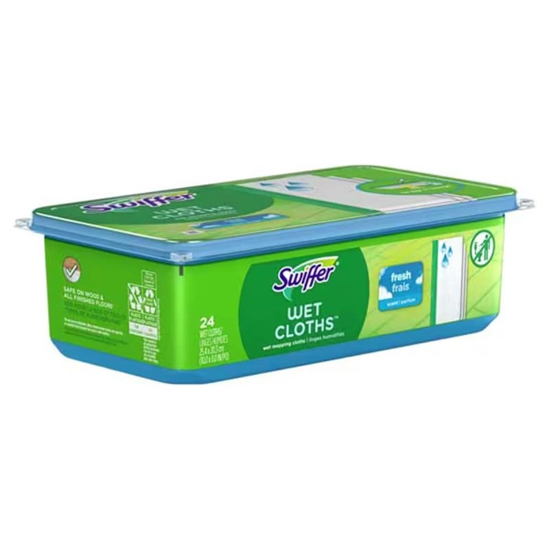 Essendant Co/United Stationers Saturated Wet Mop Pad SwifferÂ® Wet Bound Edge White Cloth Disposable