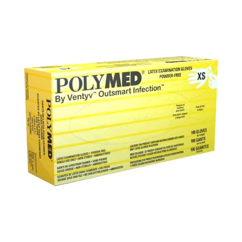 Ventyv PolymedÂ® Latex Exam Glove, Extra Small, Ivory
