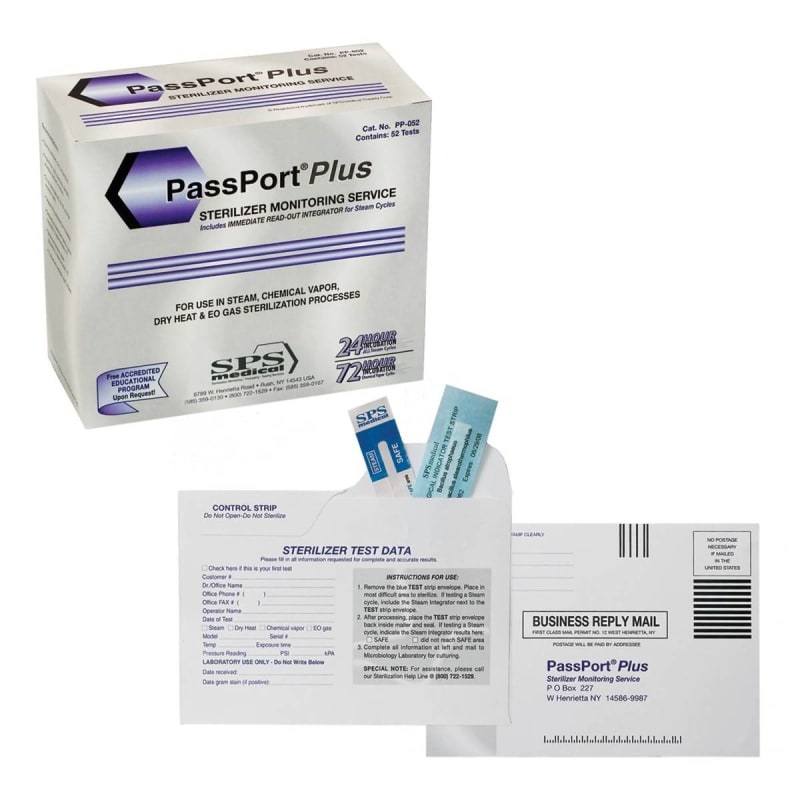 SPS Medical Supply Sterilization Mail-In Monitoring Service PassPort® Plus Steam / EO Gas / Dry Heat / Chemical Vapor 24 Hour to 7 Day Processing Time Type 5 SPS Medical Supply Sterilization Mail-In Monitoring Service PassPort® Plus Steam / EO Gas / Dry Heat / Chemical Vapor 24 Hour to 7 Day Processing Time Type 5