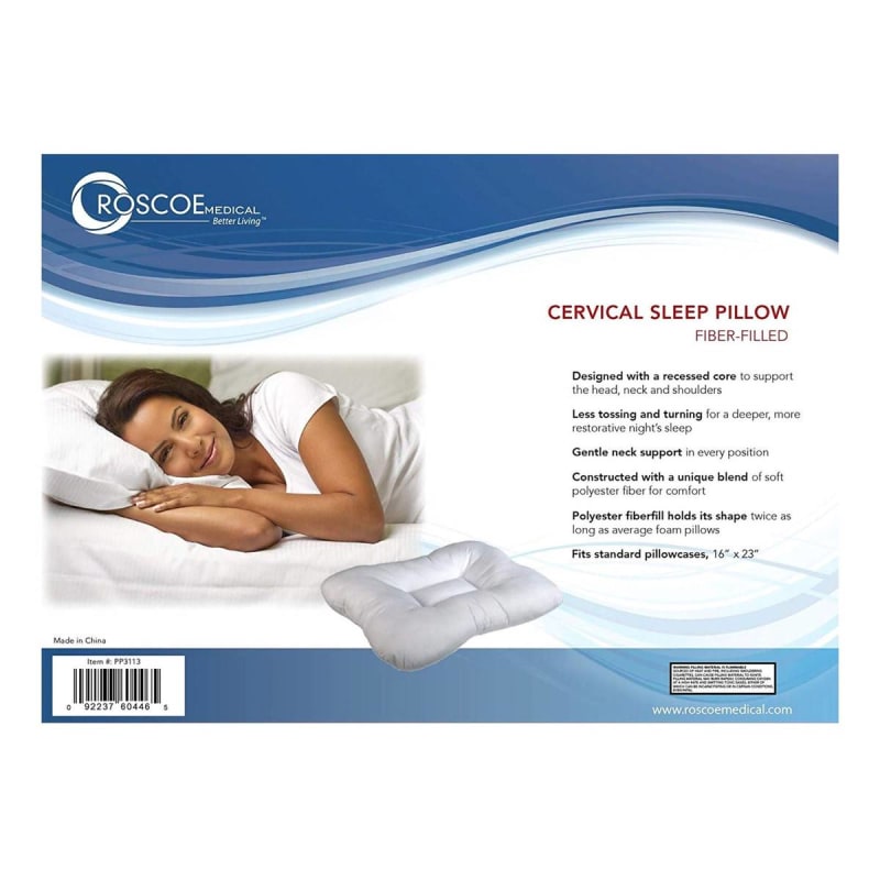 Compass Health Brands Roscoe Medical Cervical Indentation Pillow, 16 x 23 Inch