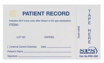 SPS Medical Supply SPS Medical Sterilization Record Card for Tracking Sterilized items to Patient