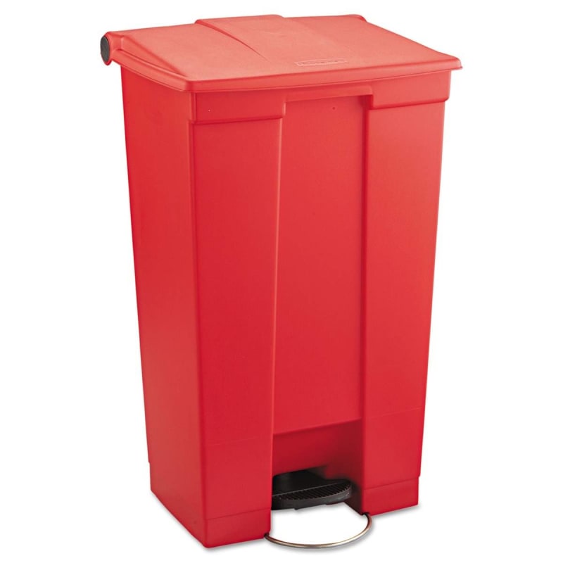 Essendant Co/United Stationers Trash Can RubbermaidÂ® 92 Quart / 23 gal. Red Plastic Rectangular