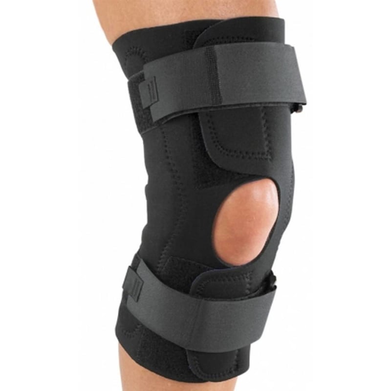Breg Knee Brace Front Closure Large Wraparound / D-Ring / Hook and Loop Strap Closure 22-1/2 to 25 Inch Thigh Circumference Left or Right Knee
