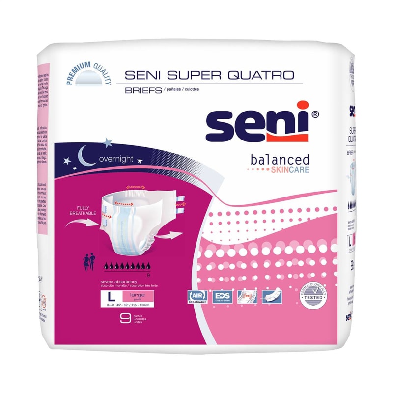 TZMO USA Inc SeniÂ® Super Quatro Severe Absorbency Incontinence Brief, Large