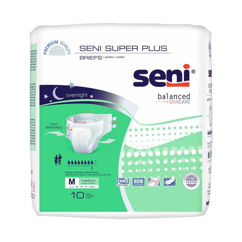 TZMO USA Inc SeniÂ® Super Plus Overnight Heavy to Severe Absorbency Incontinence Brief, Medium