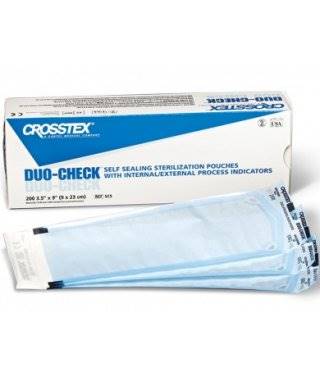 SPS Medical Supply Sterilization Pouch Duo-Check® Ethylene Oxide (EO) Gas / Steam 4-1/4 X 11 Inch White / Blue Self Seal Paper / Film SPS Medical Supply Sterilization Pouch Duo-Check® Ethylene Oxide (EO) Gas / Steam 4-1/4 X 11 Inch White / Blue Self Seal Paper / Film