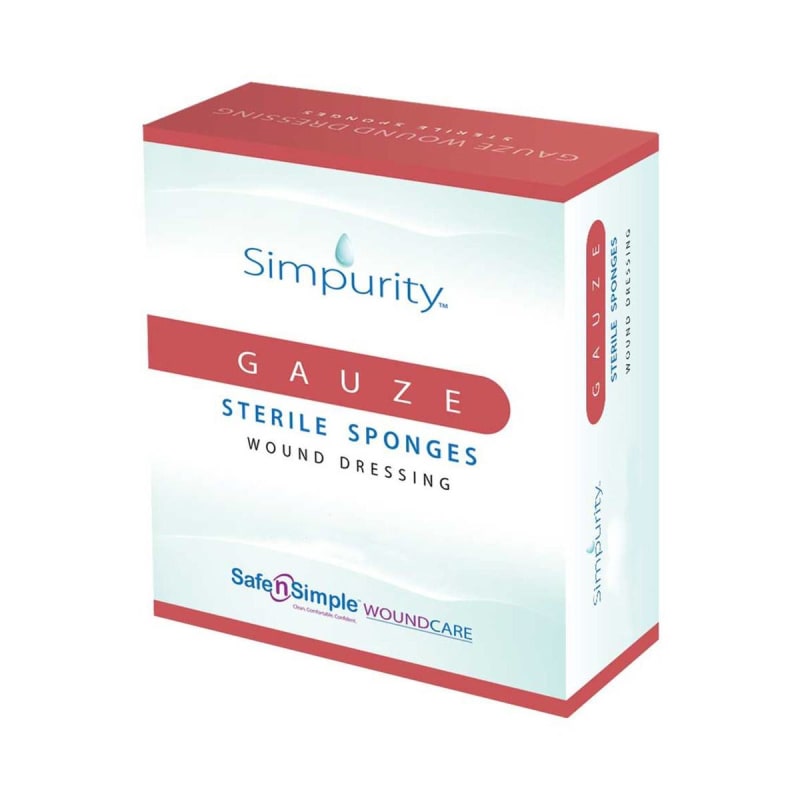 Safe N Simple Simpurityâ„¢ Sterile Gauze Sponge, 6 x 6-3/4 Inch, 12-Ply