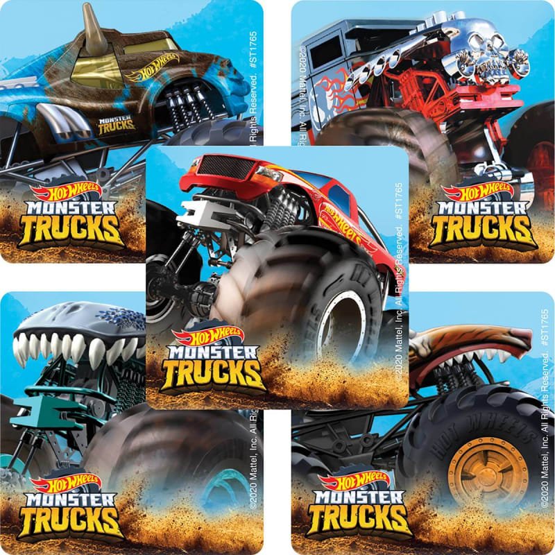 SmileMakers Sticker SmileMakersÂ® 100 per Box Hot Wheels Monster Truck 2-1/2 X 2-1/2 Inch