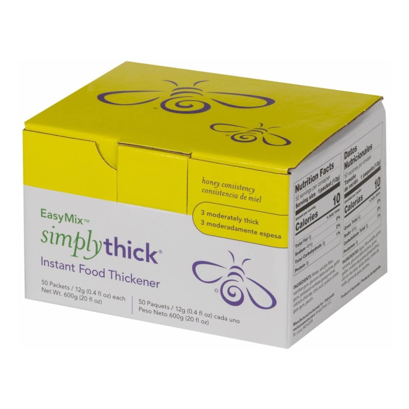 Simply Thick Food and Beverage Thickener SimplyThickÂ® Easy Mix 12 Gram Individual Packet Unflavored Powder IDDSI Level 3 Moderately Thick/Liquidized