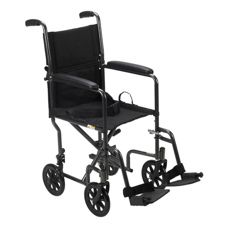 Drive DeVilbiss Healthcare driveâ„¢ Lightweight Steel Transport Chair, 17-Inch Seat Width