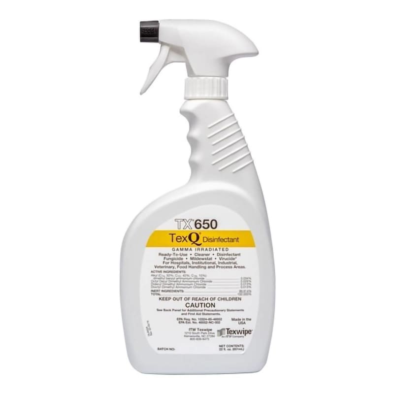 Texwipe Surface Disinfectant Cleaner TexQ® Quaternary Based Trigger Spray Liquid 22 oz. Bottle Unscented Sterile Texwipe Surface Disinfectant Cleaner TexQ® Quaternary Based Trigger Spray Liquid 22 oz. Bottle Unscented Sterile