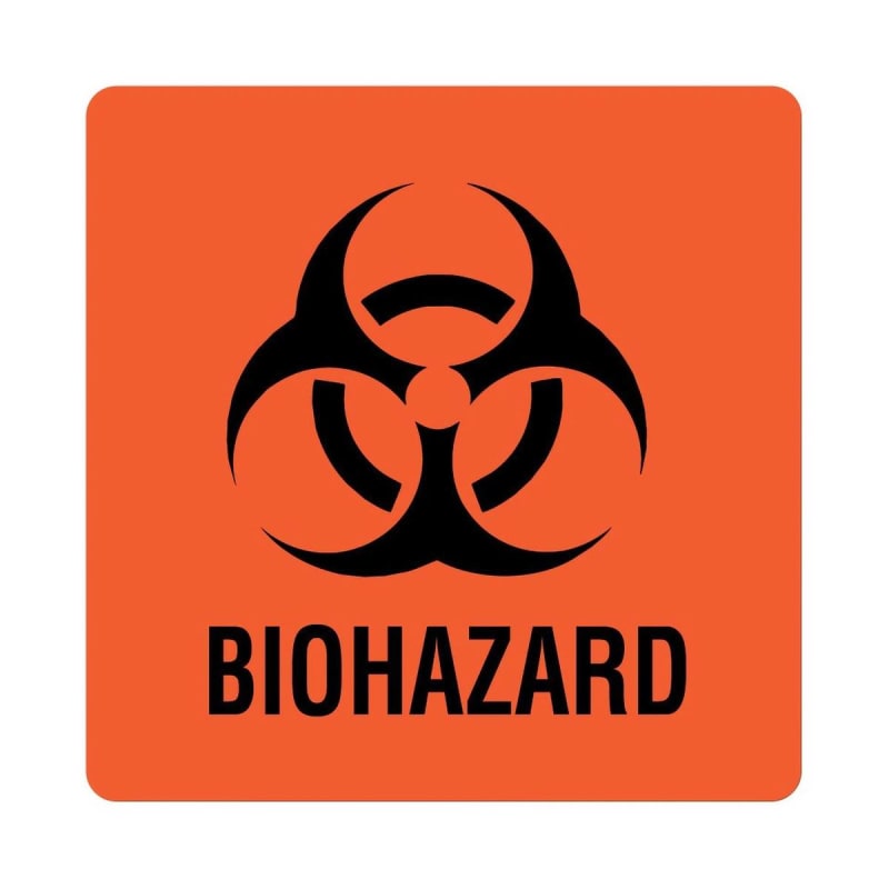 United Ad Label United Biohazard Warning Label, 6 x 6 Inch