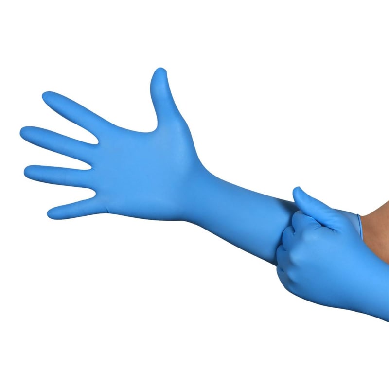 Microflex Medical Utility Glove Micro-TouchÂ® Central Supply SPD Plus Large Nitrile Blue 16 Inch Length Beaded Cuff NonSterile