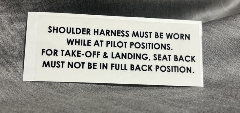 Shoulder Harness Decal