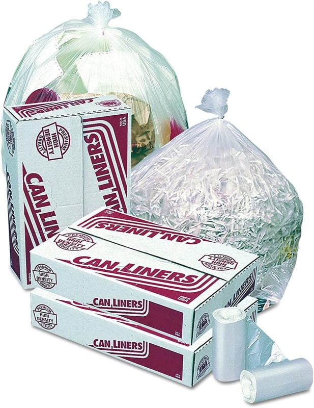 10 Gallon Trash Can Liner, 6 micron, Natural, Coreless