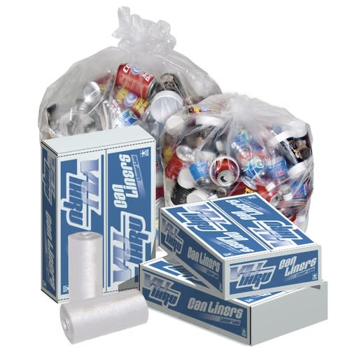 40-45 Gallon Trash Can Liner, 1.3mil, Clear, Coreless 40-45 Gallon Trash Can Liner, 1.3mil, Clear, Coreless