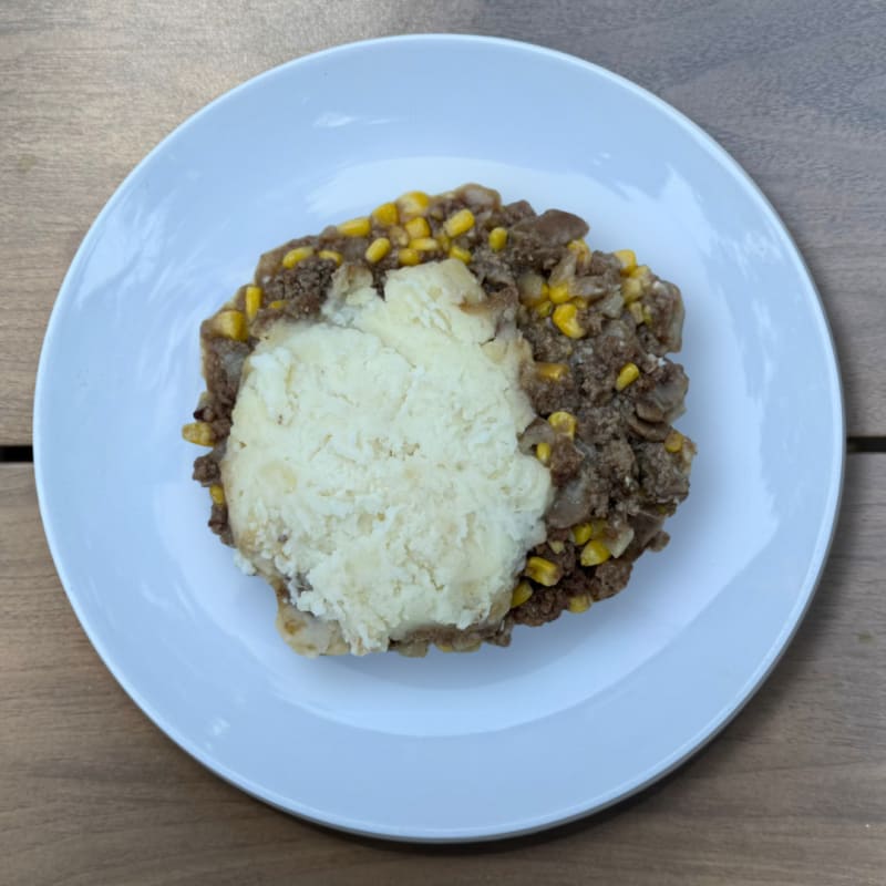 Made with creamy mashed potato, sweet corn & savory mushroom gravy. The ultimate fall comfort food.